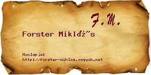 Forster Miklós névjegykártya