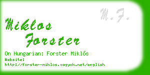 miklos forster business card